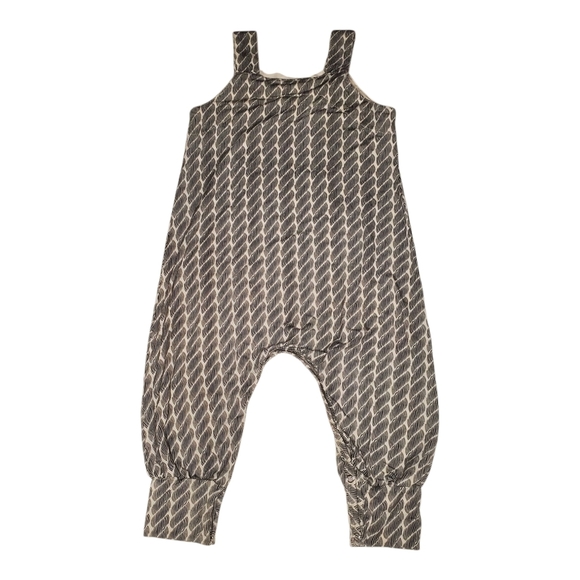 Kate Quinn Overall Jumpsuit Black|White Rope Baby Girls 18-24 Months - Picture 2 of 3